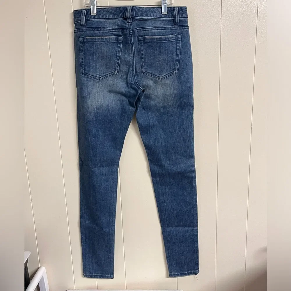 Michael Kors Blue Skinny Denim Jeans Embroidered Aplique Rare Sz 2